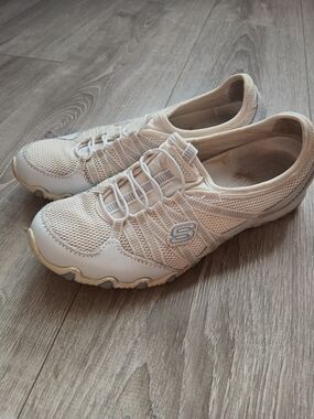 Skechers Bikers Lite Women's Beige Slip-On Athletic Sneakers